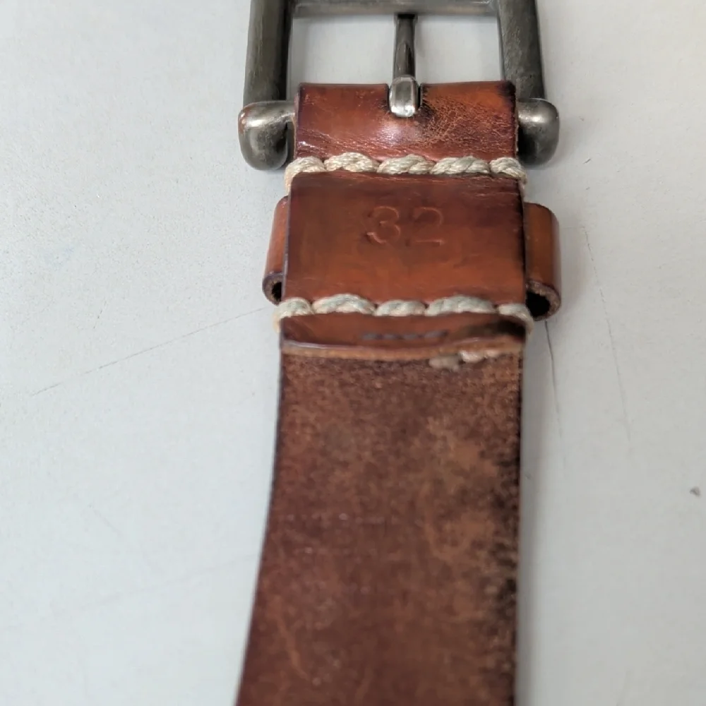 Abercrombie & Fitch Brown Leather Belt with Silver Buckle